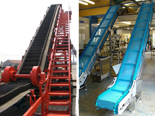 Large angle sidewall belt conveyor